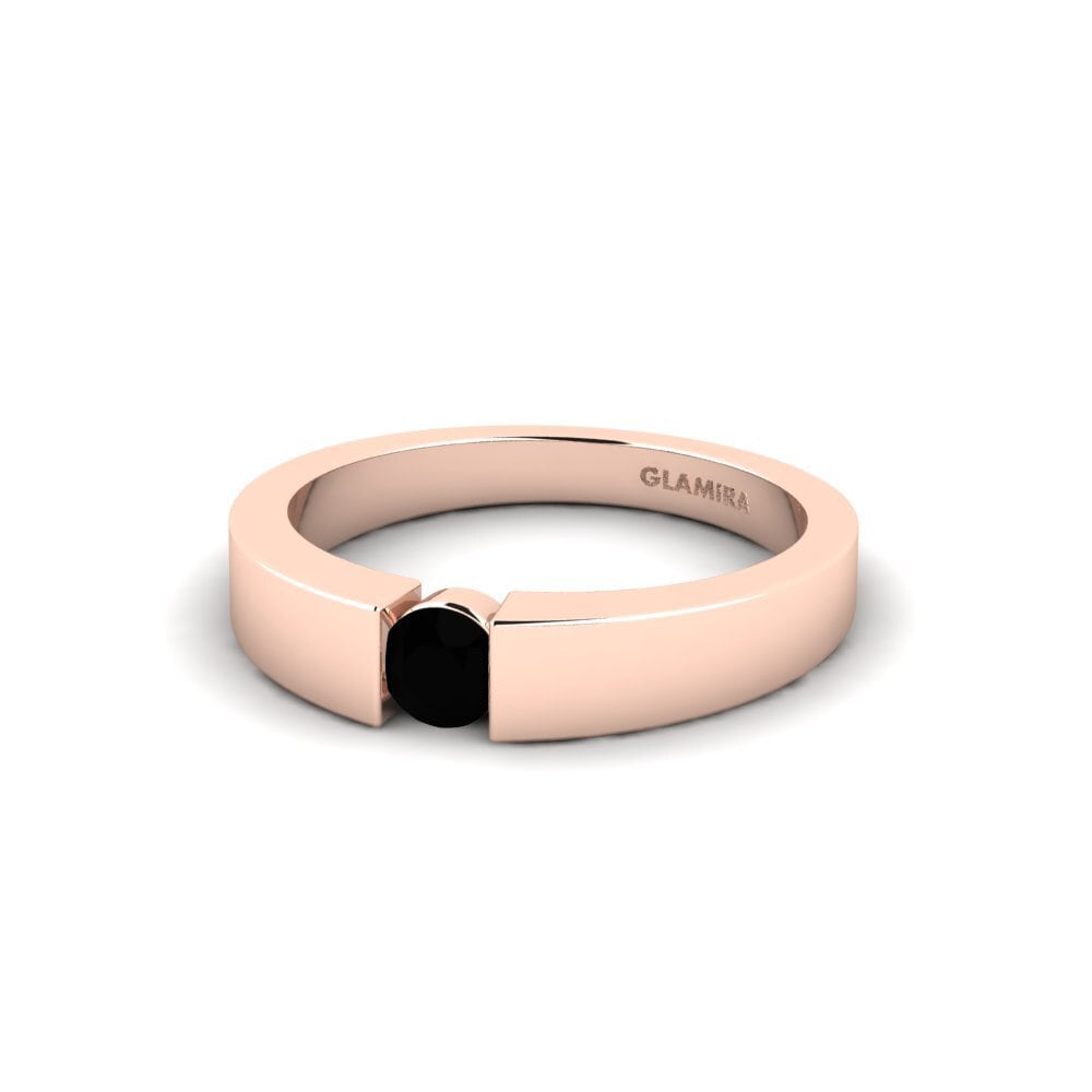 Tension Black Onyx 14ct Rose Gold Engagement Rings