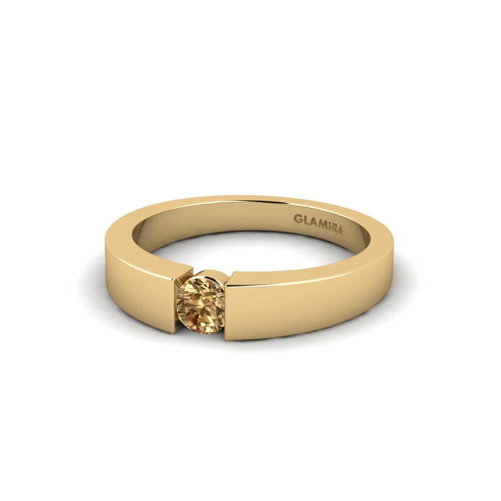 Verlobungsringe Spannringe Brauner Diamant Gelbgold 585