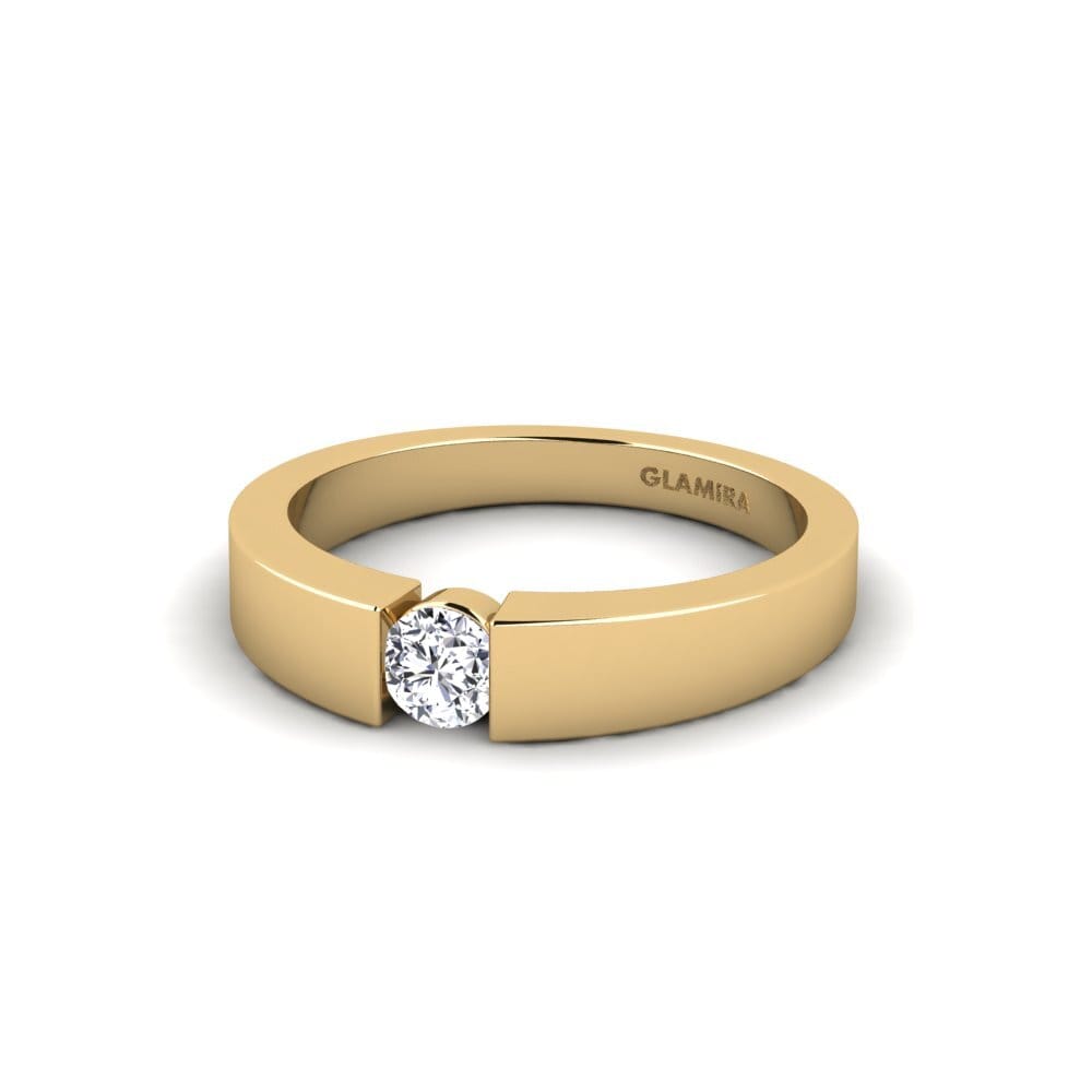 Tension Diamond 9ct Yellow Gold Rings