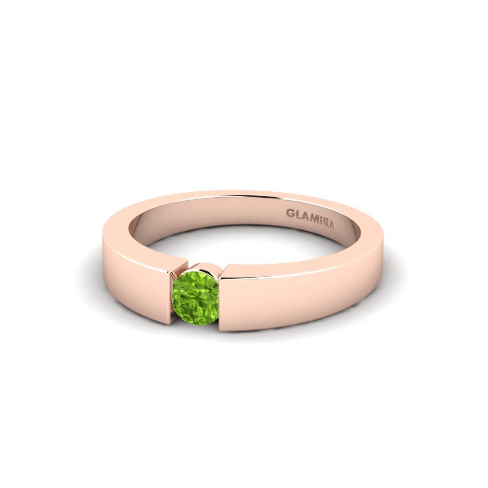 Tension Peridot 14ct Rose Gold Engagement Rings