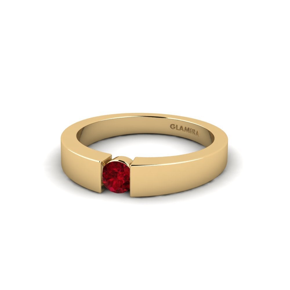 Verlobungsringe Spannringe Rubin Gelbgold 585