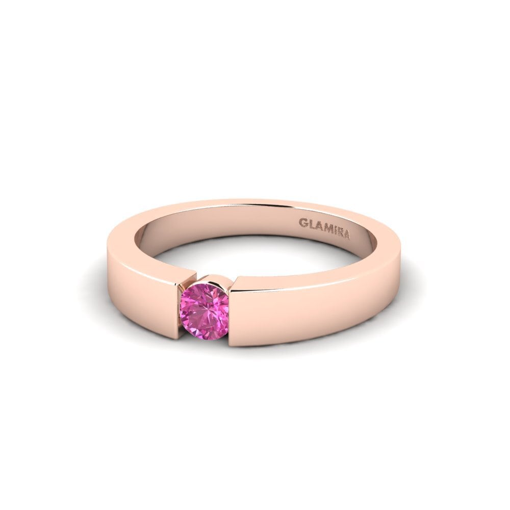 Tension Pink Topaz 14ct Rose Gold Rings