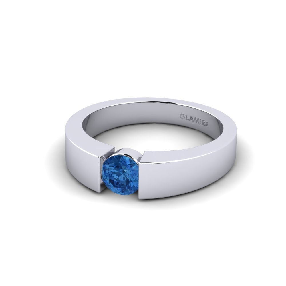 Circonita Azul Oscuro Anillo de compromiso Nature 0.5 crt