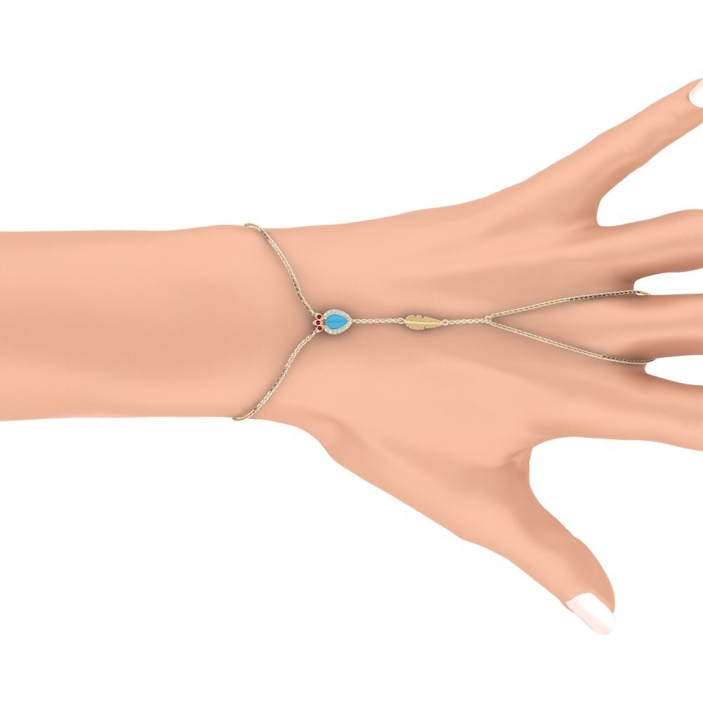 Or Jaune 375 Bracelet de main Robijn