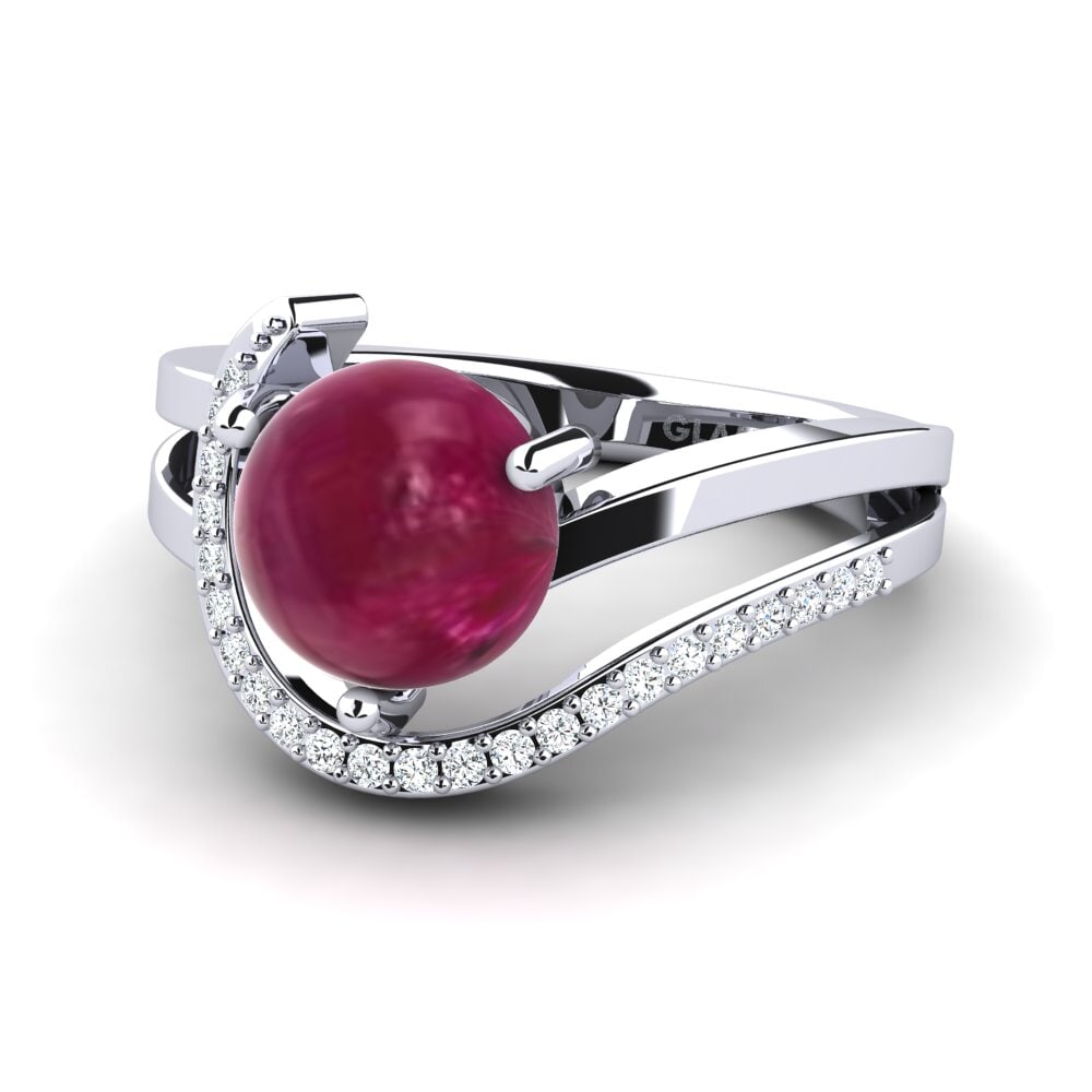 Rubí Cabujón Anillo Roch