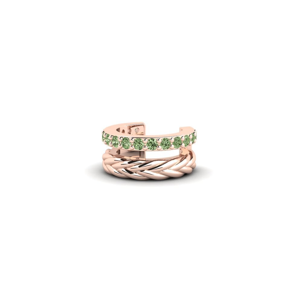 9k Oro Rosa Diamante Verde Aro oreja hombre Rocroi