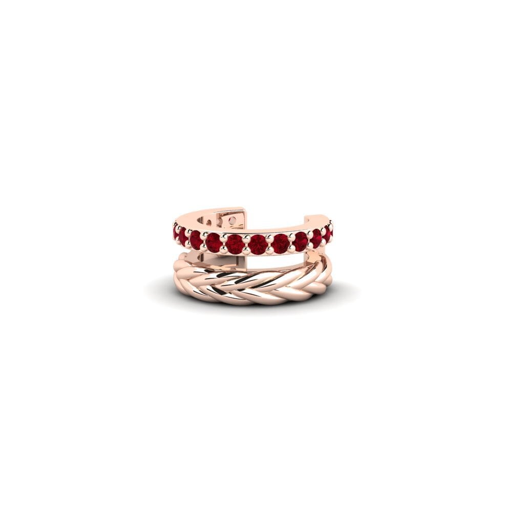 9k Oro Rosa Circonita Roja Aro oreja hombre Rocroi