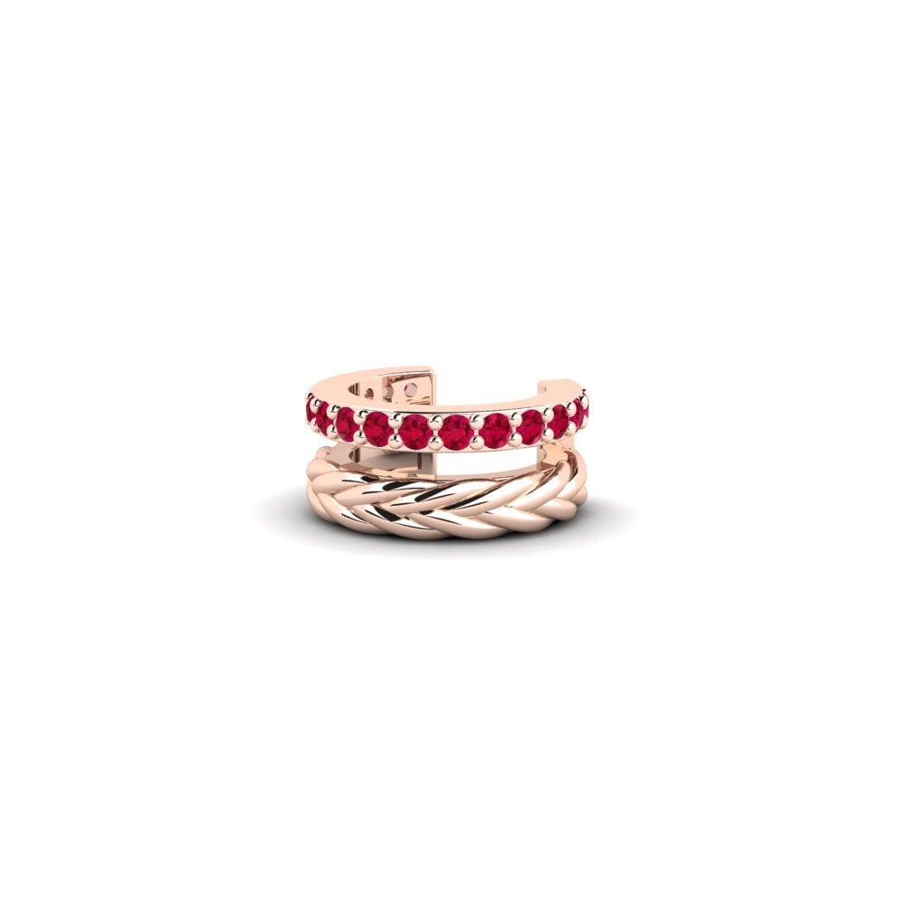 18ct Rose Gold Ruby Men's Ear Cuff Rocroi