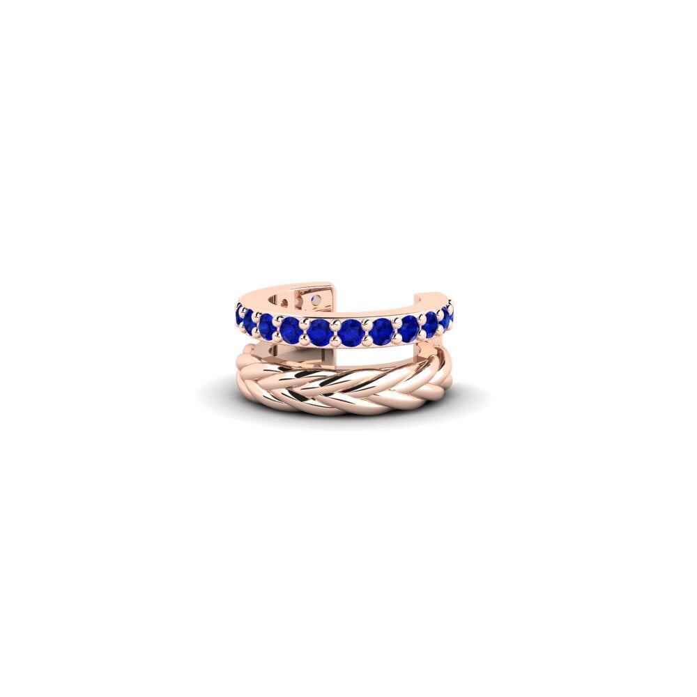 14ct Rose Gold Sapphire Men's Ear Cuff Rocroi
