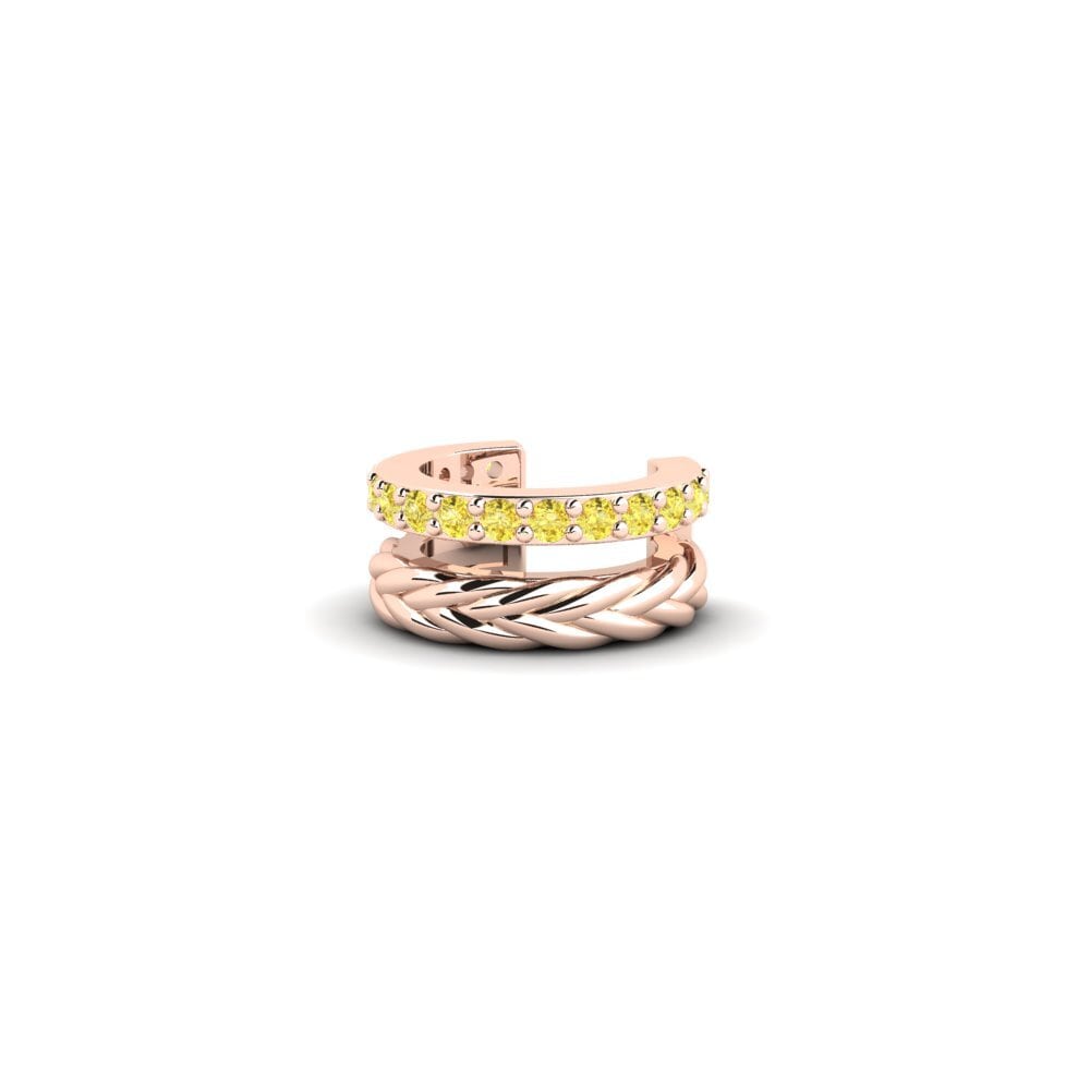 9ct Rose Gold Yellow Sapphire Men's Ear Cuff Rocroi