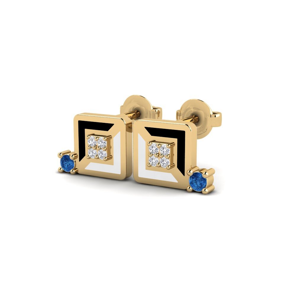 sapphire-zirconia ต่างหู Rohano