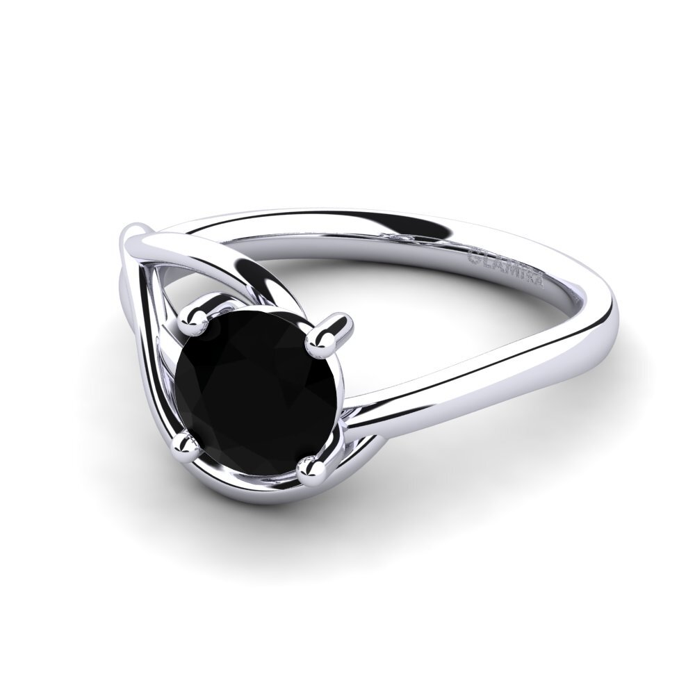 Black Onyx Engagement Ring Roisina