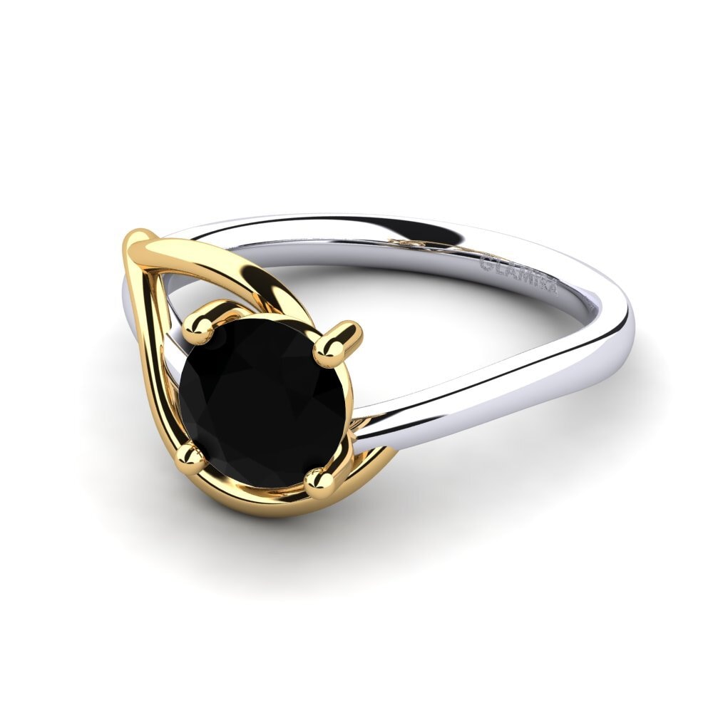 18k Oro Blanco & Amarillo Anillo de compromiso Roisina