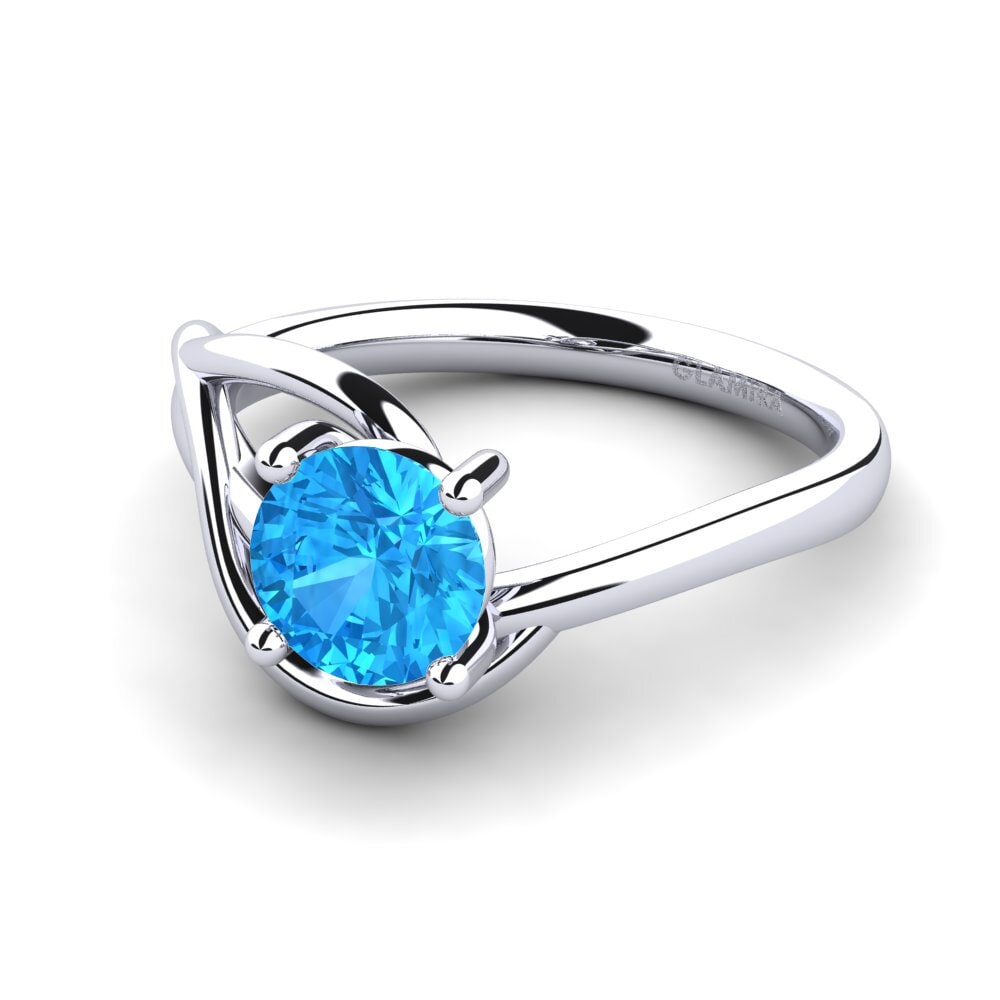 Blauer Topas Verlobungsring Roisina