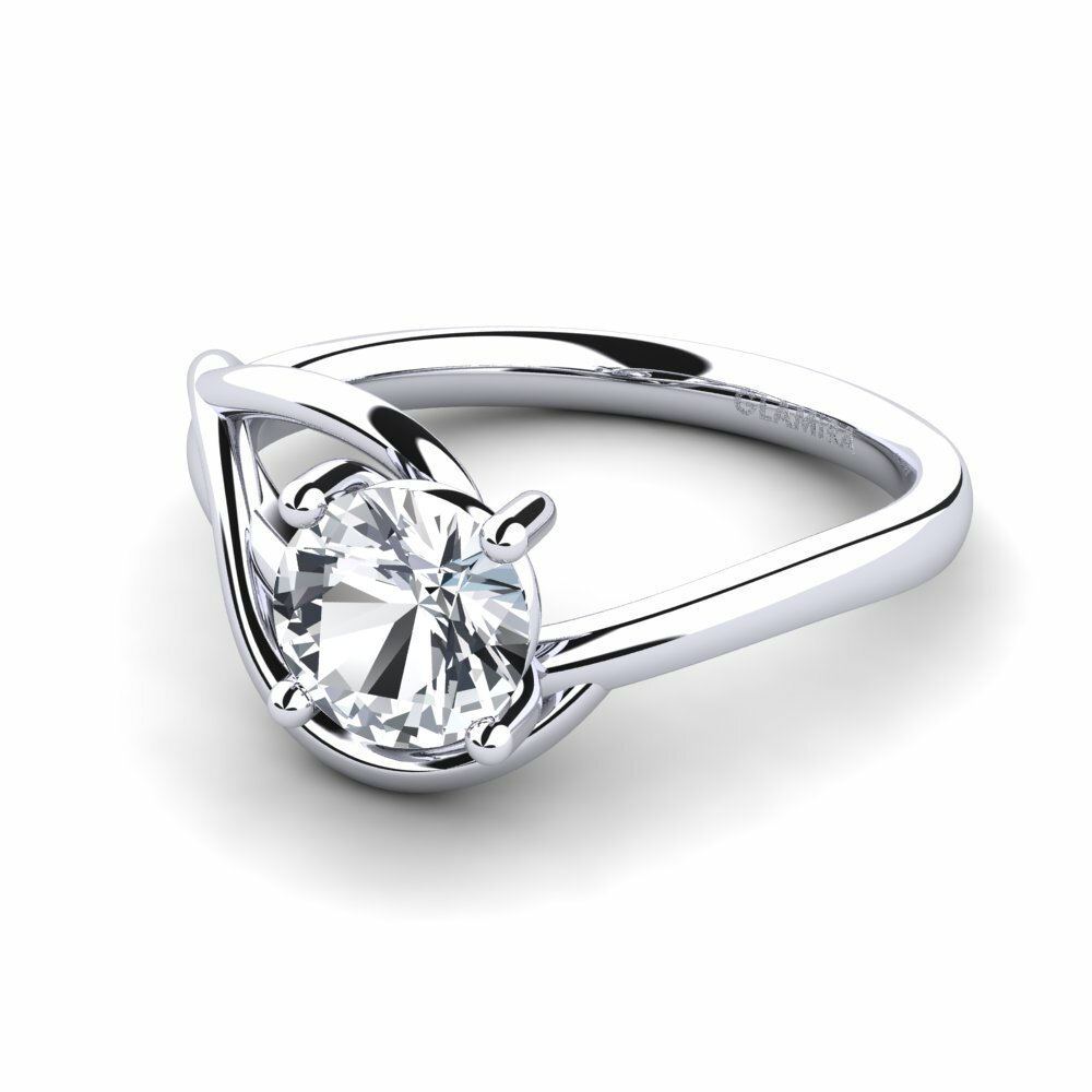 Circón Blanco Anillo de compromiso Roisina
