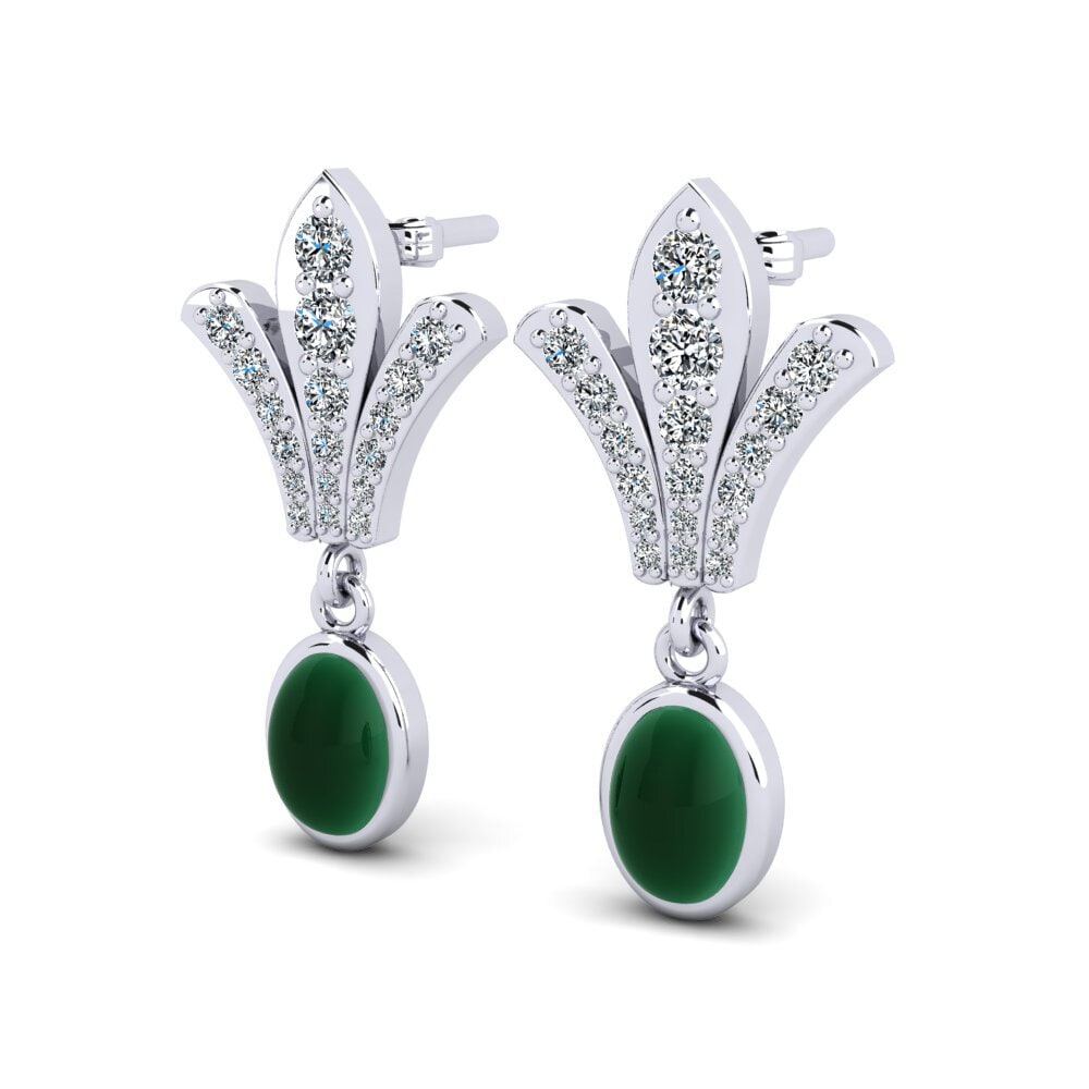 Cabochon Emerald Women's Earring Roldania