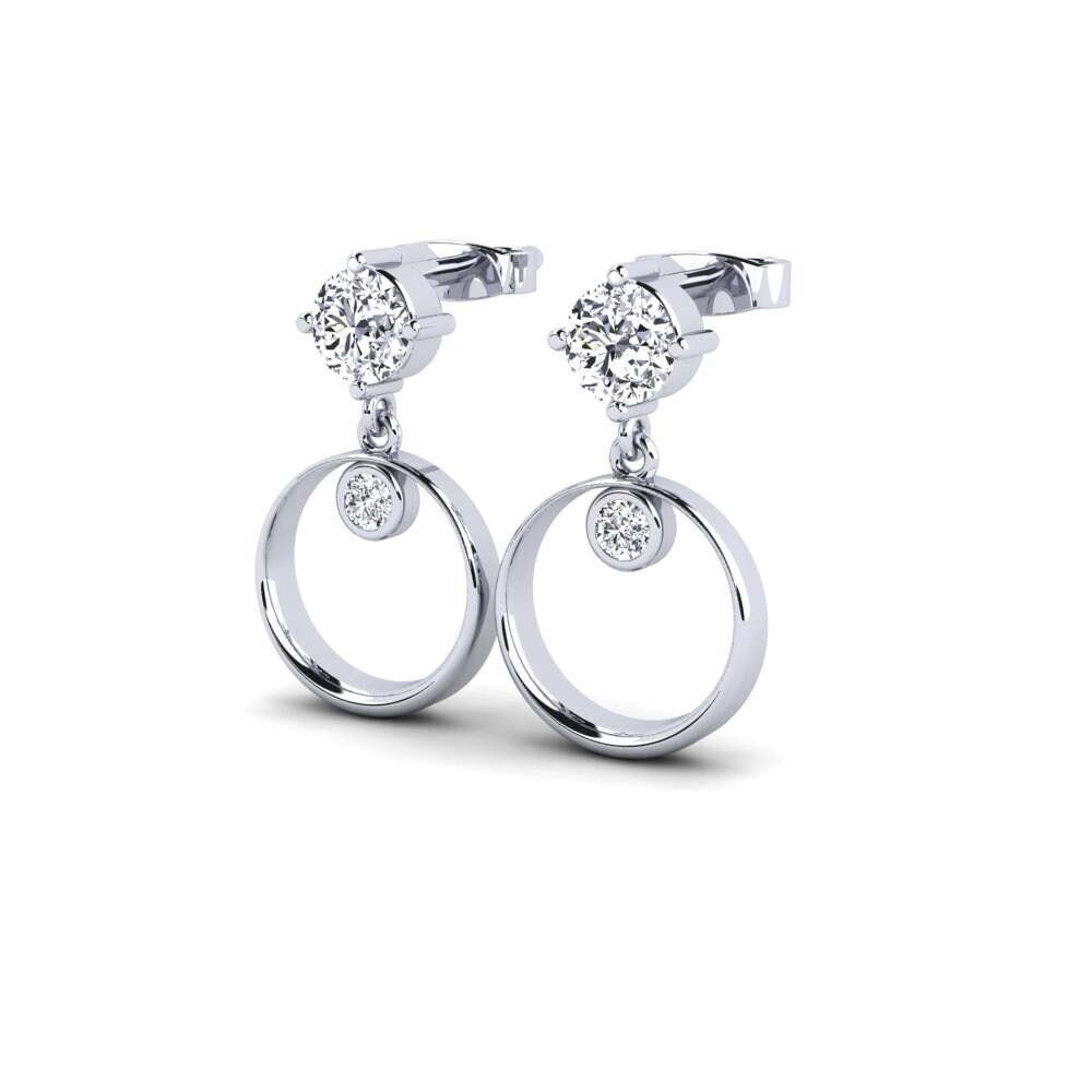 Platina 950 Diamante Produzido em Laboratório Brincos Feminino Rolie