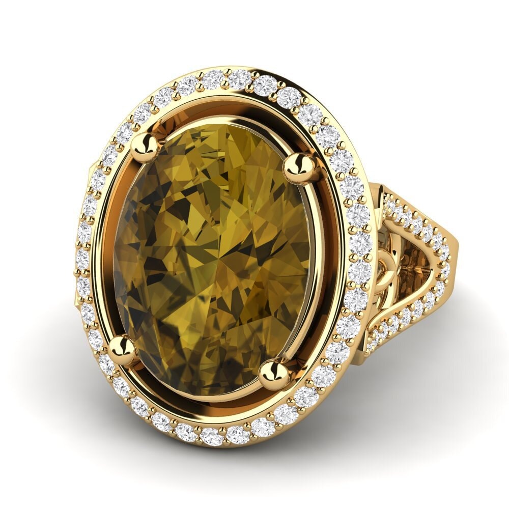 14k Oro Amarillo Anillo Romaine