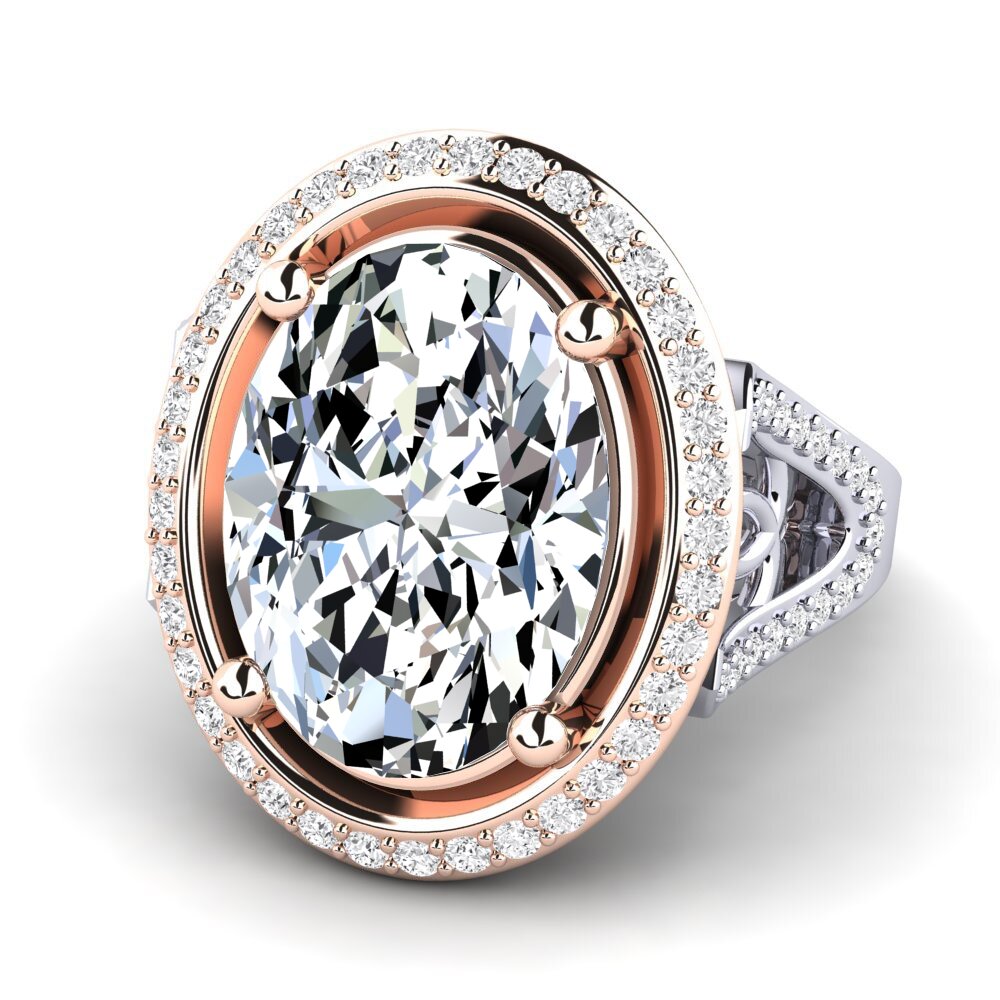 585 Weiß & Rotgold Ring Romaine