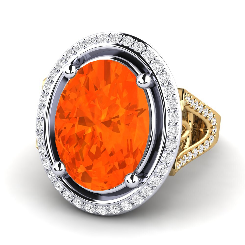 18k Oro Amarillo/Blanco Anillo Romaine