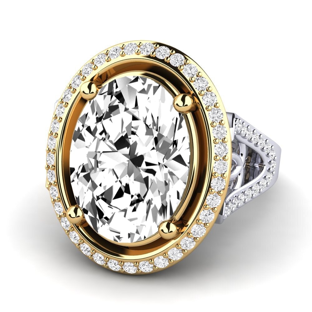 14k Oro Blanco / Amarillo Anillo Romaine