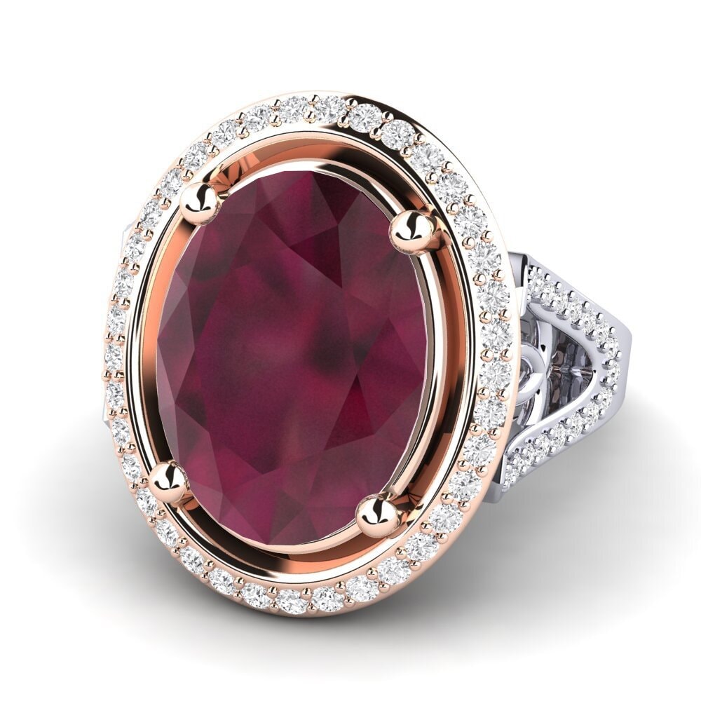 14k White & Rose Gold Ruby Ring Romaine