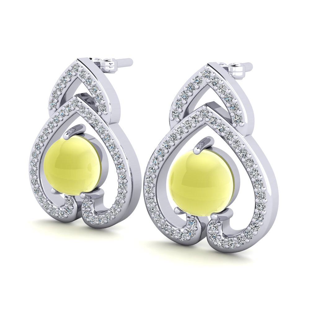 Đá Cabochon Topaz Vàng Bông tai nữ Romelde