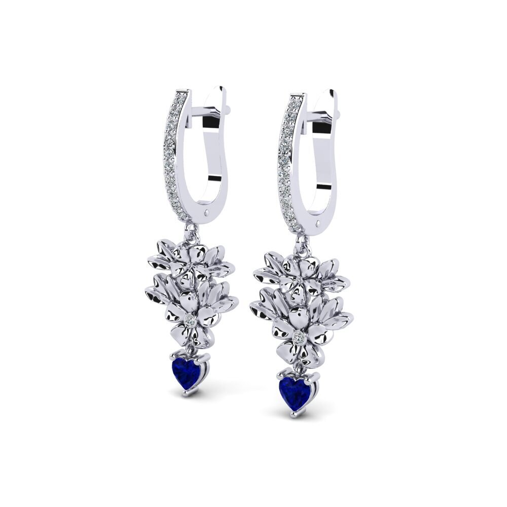 950 Palladium Herz Damen ohrring Romola