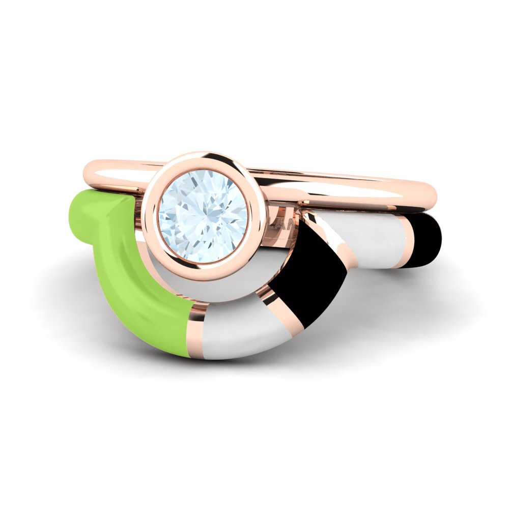 Aguamarina Anillo Rondek SET