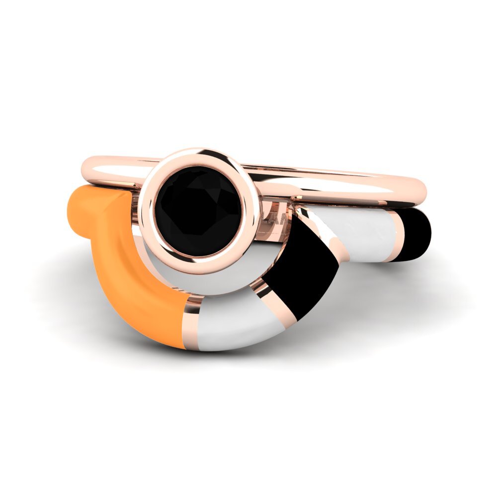 Schwarzer Saphir Ring Rondek SET