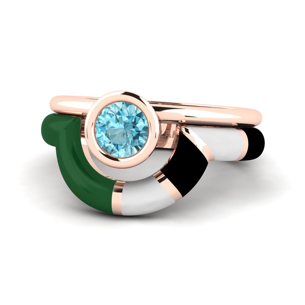 Blue Zircon Ring Rondek SET