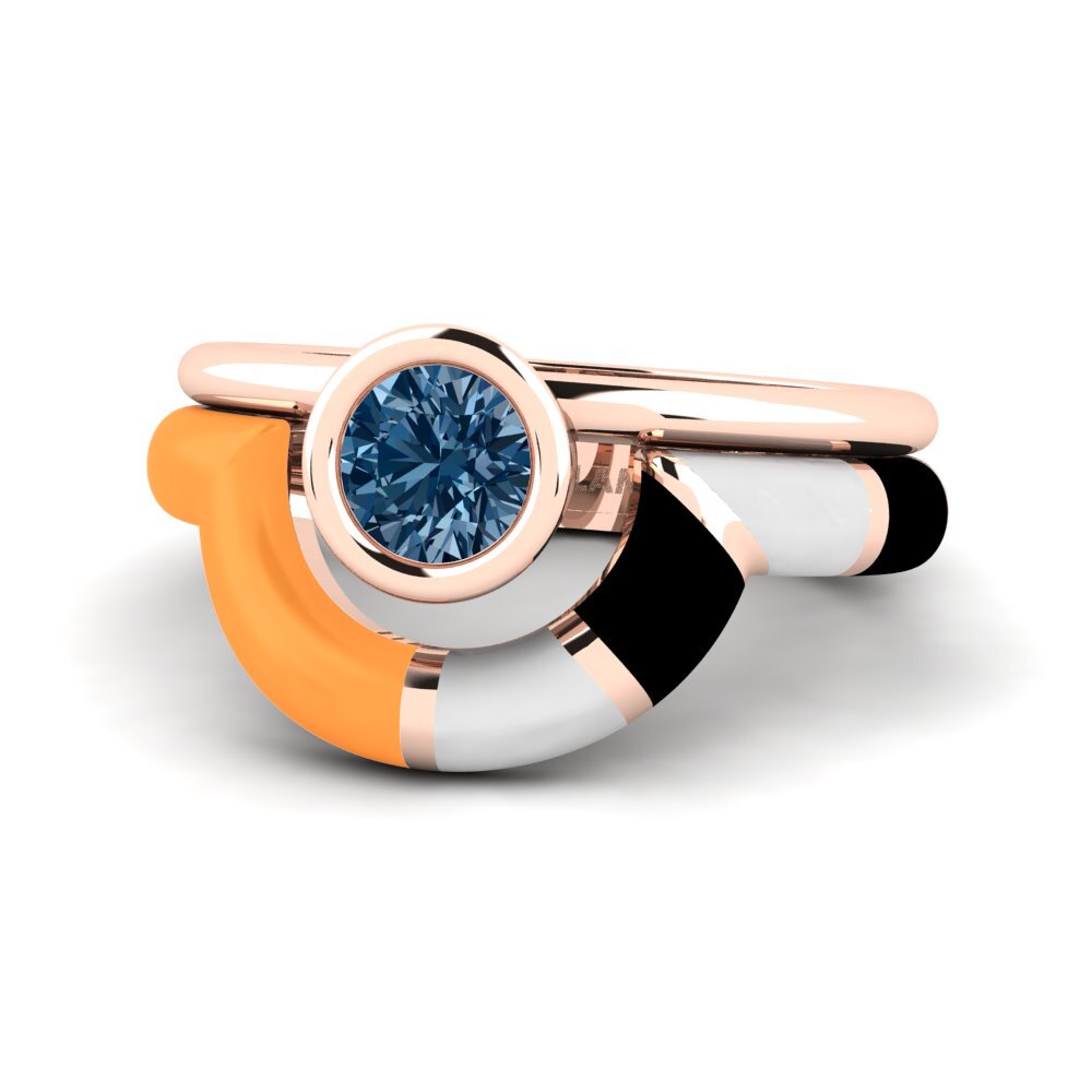 Blauer Diamant Ring Rondek SET
