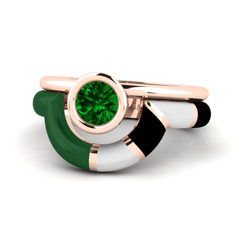 Zircone Verde Anello Rondek SET