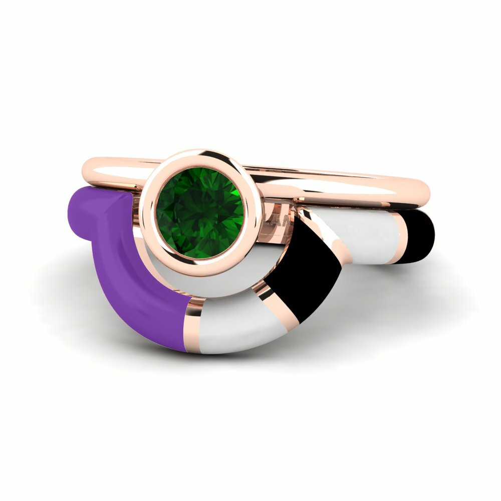 Tourmaline Verte Bague Rondek SET