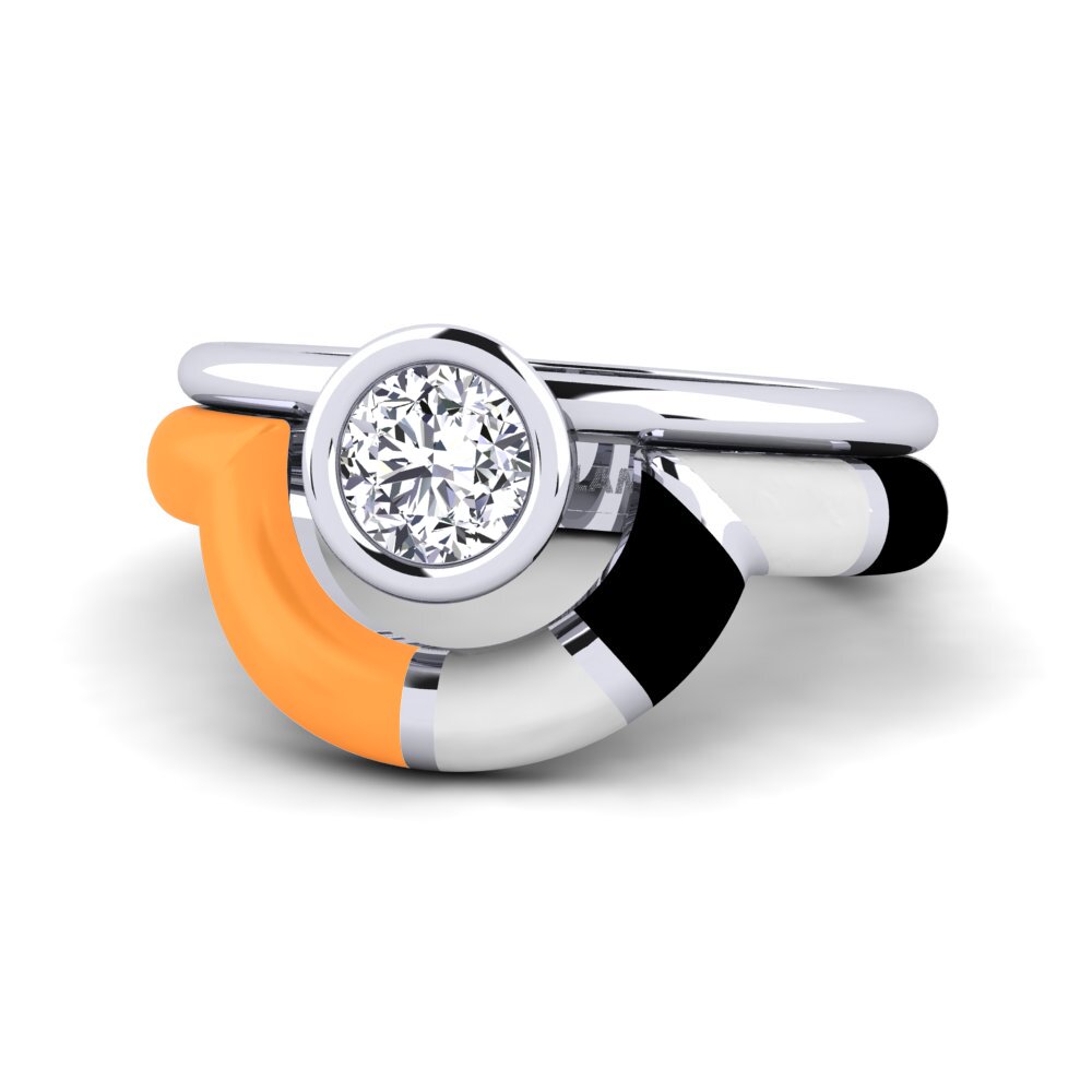 14ct White Gold Ring Rondek SET