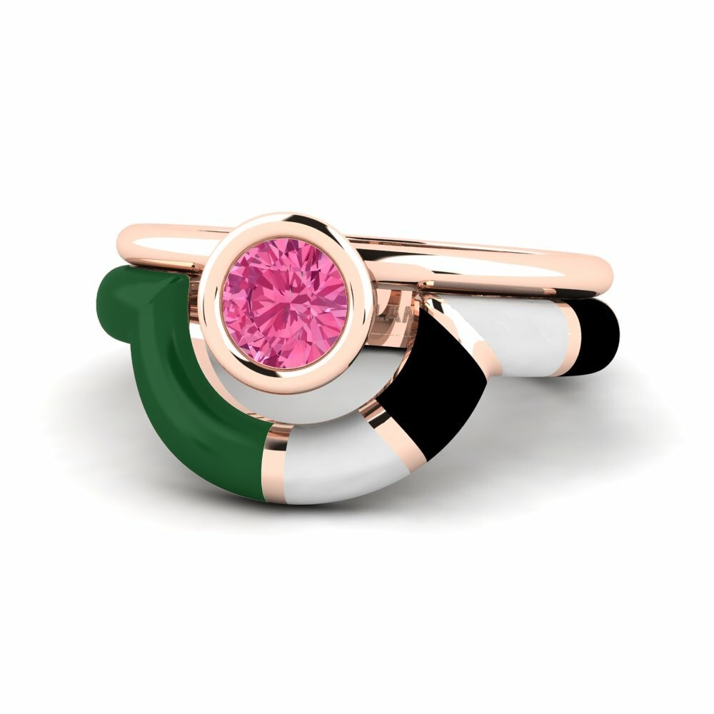 Tourmaline Rose Bague Rondek SET