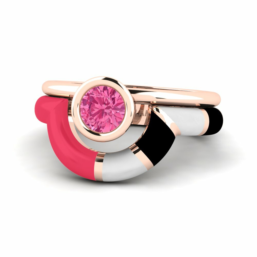 Tourmaline Rose Bague Rondek SET
