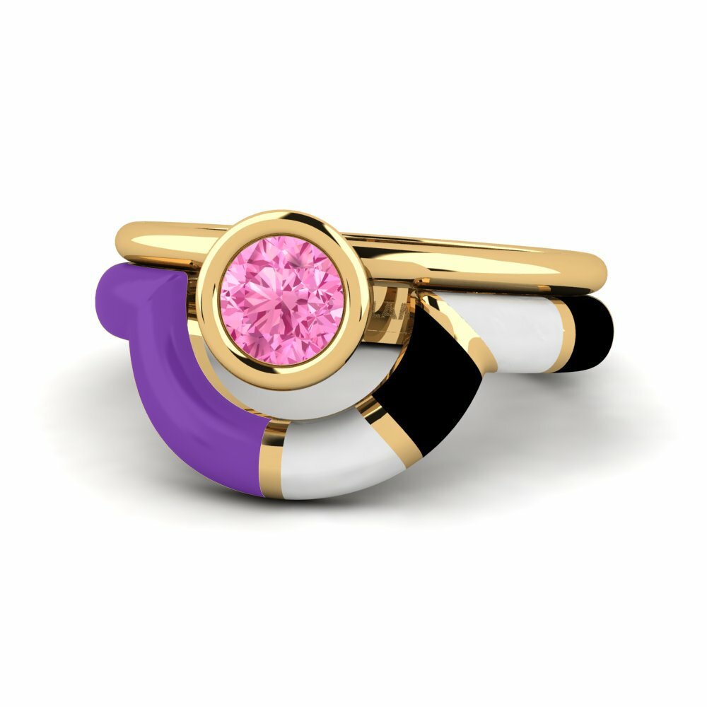 Bagues Saphir Rose Mode