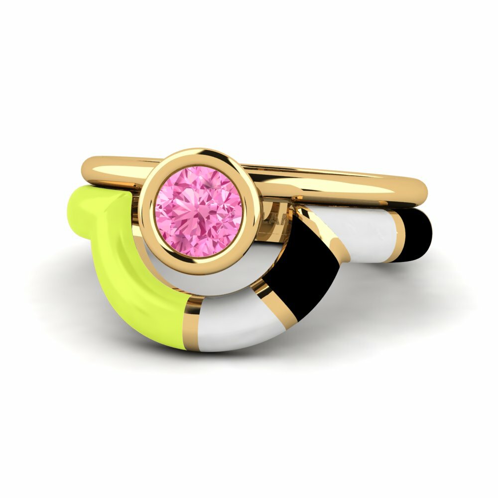Bagues Saphir Rose Mode