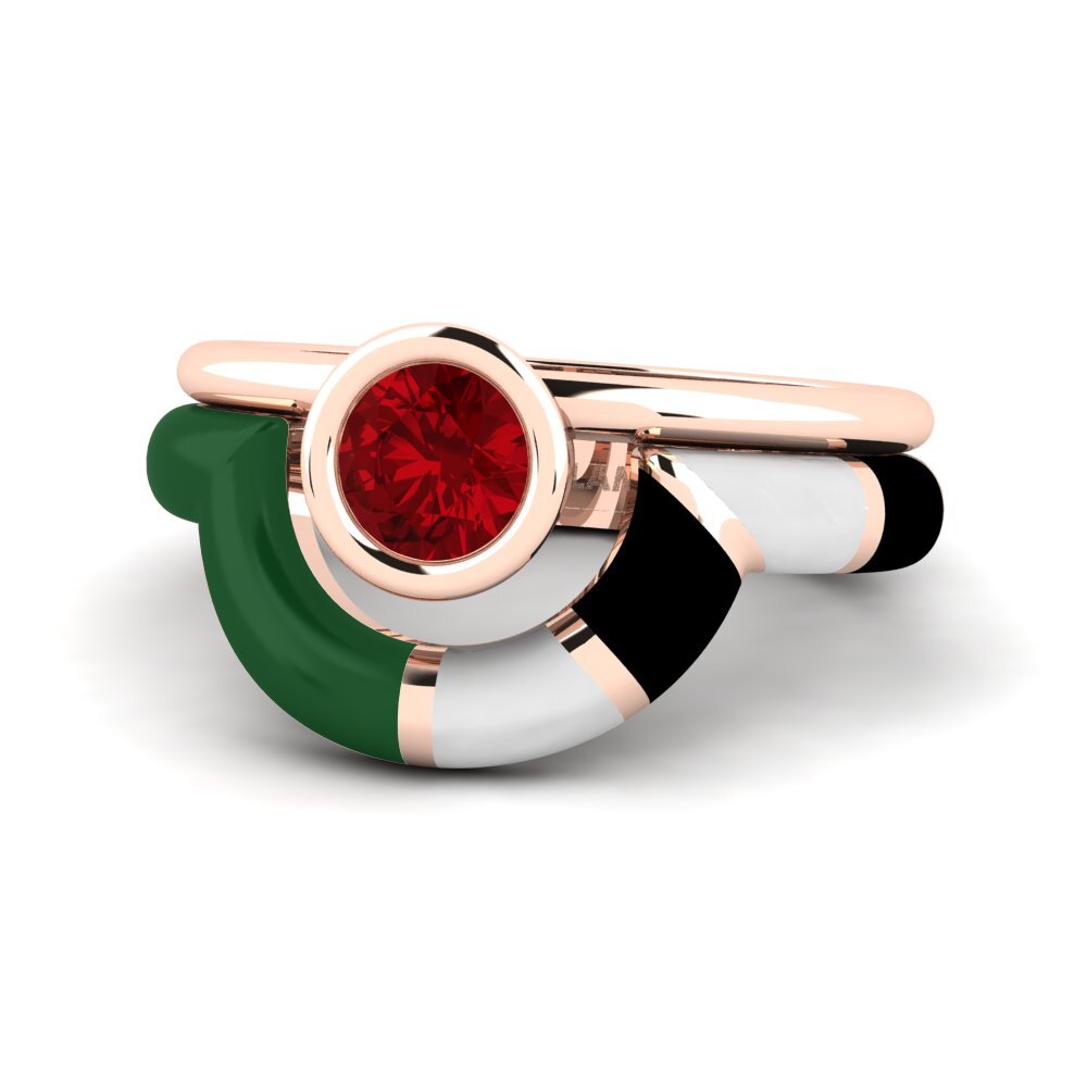 Circonita Roja Anillo Rondek SET