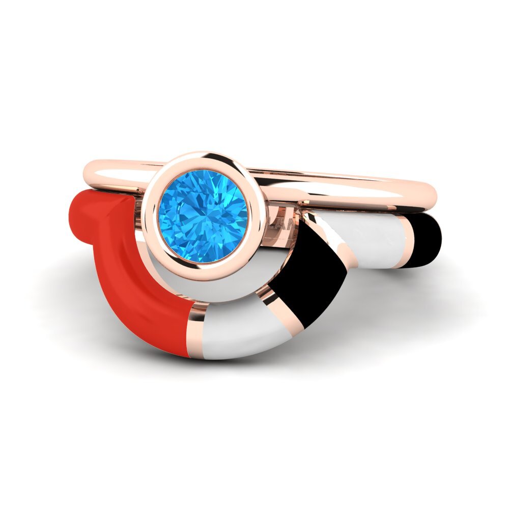 Blauer Topas Ring Rondek SET