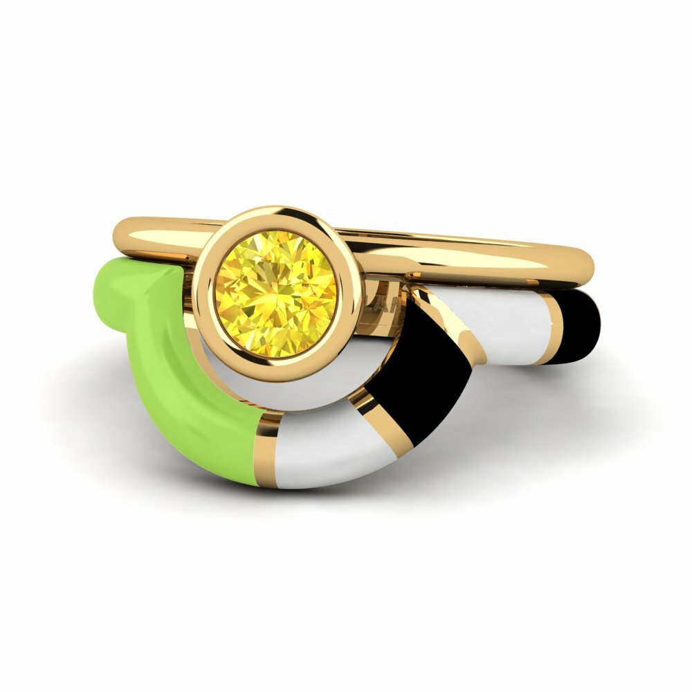Bagues Saphir Jaune Mode