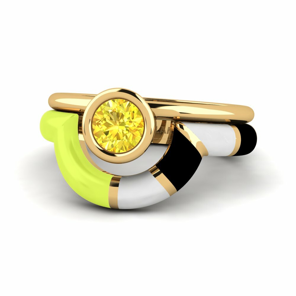 Bagues de fiançailles Saphir Jaune Mode