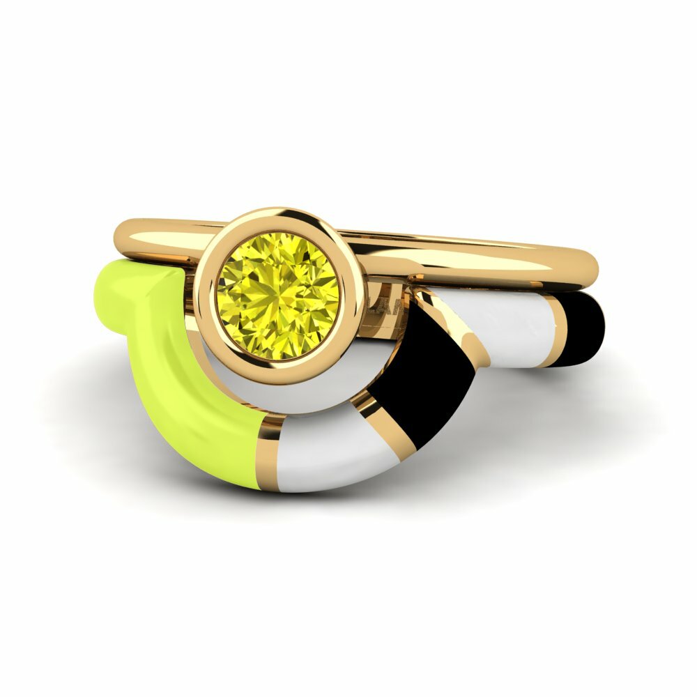 Bagues de fiançailles Diamant Jaune Mode
