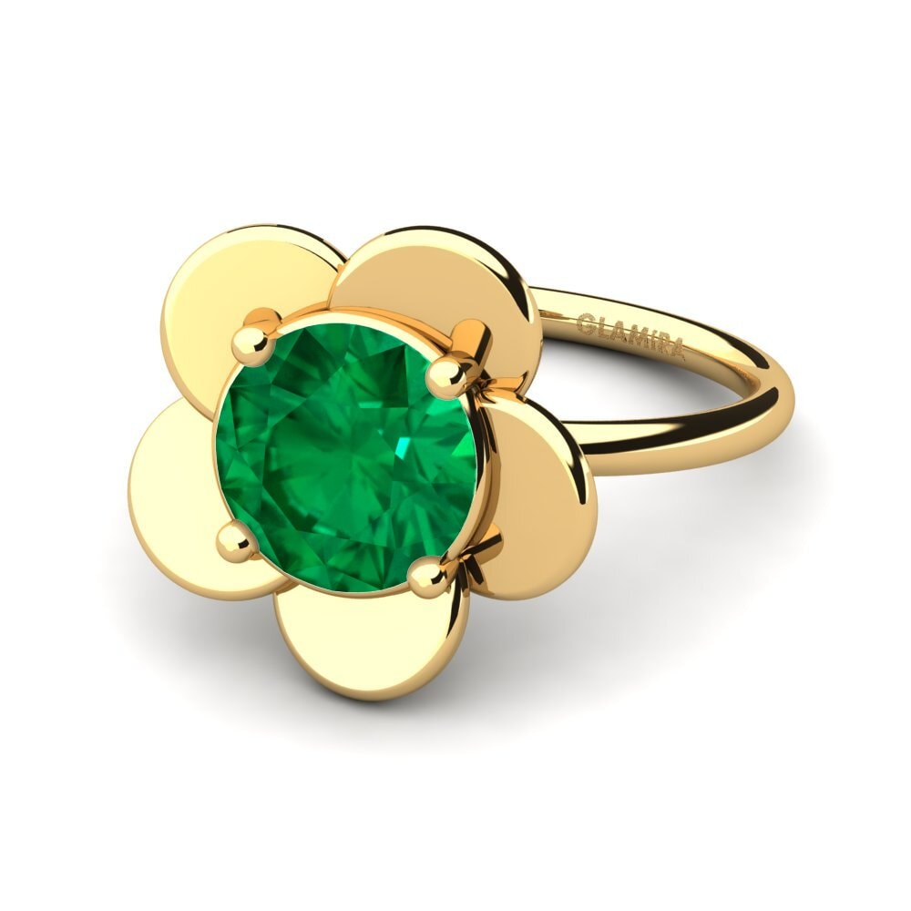14ct Yellow Gold Emerald (Lab Created) Ring Ronnica