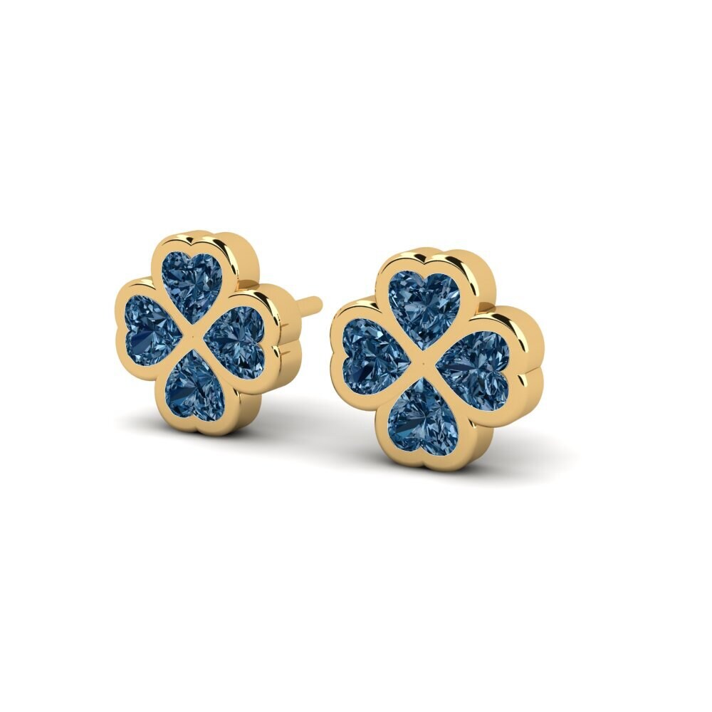 Diamant Bleu Boucle d'oreille femme Ronsard