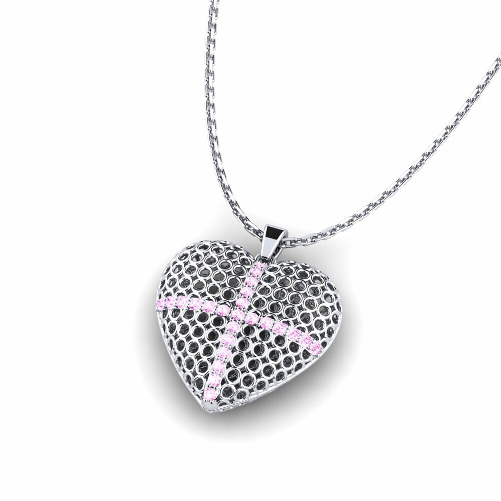 Roze Saffier Dames Hanger Ronsra
