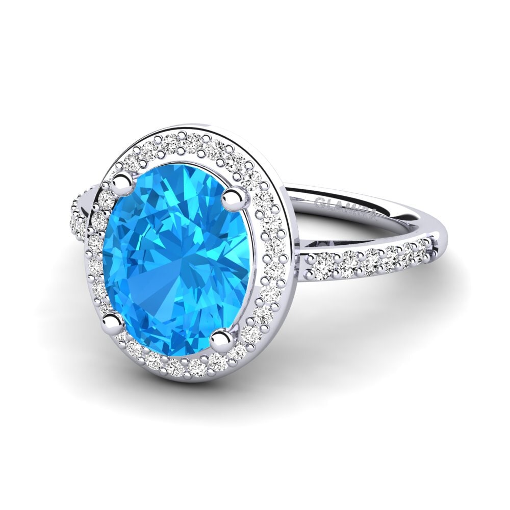 Blue Topaz Engagement Ring Ropelina