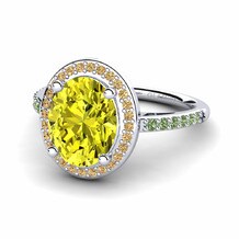 Halo Coloured Diamond Engagement Rings