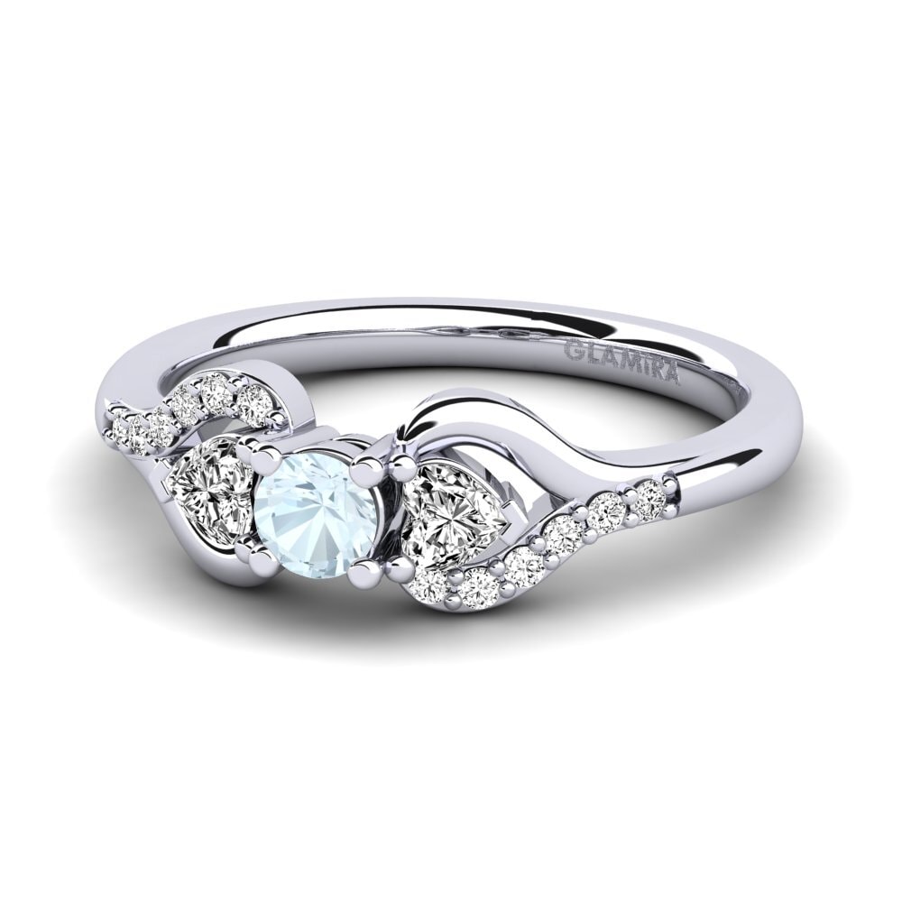 Aquamarine Engagement Ring Roselina 0.16 crt